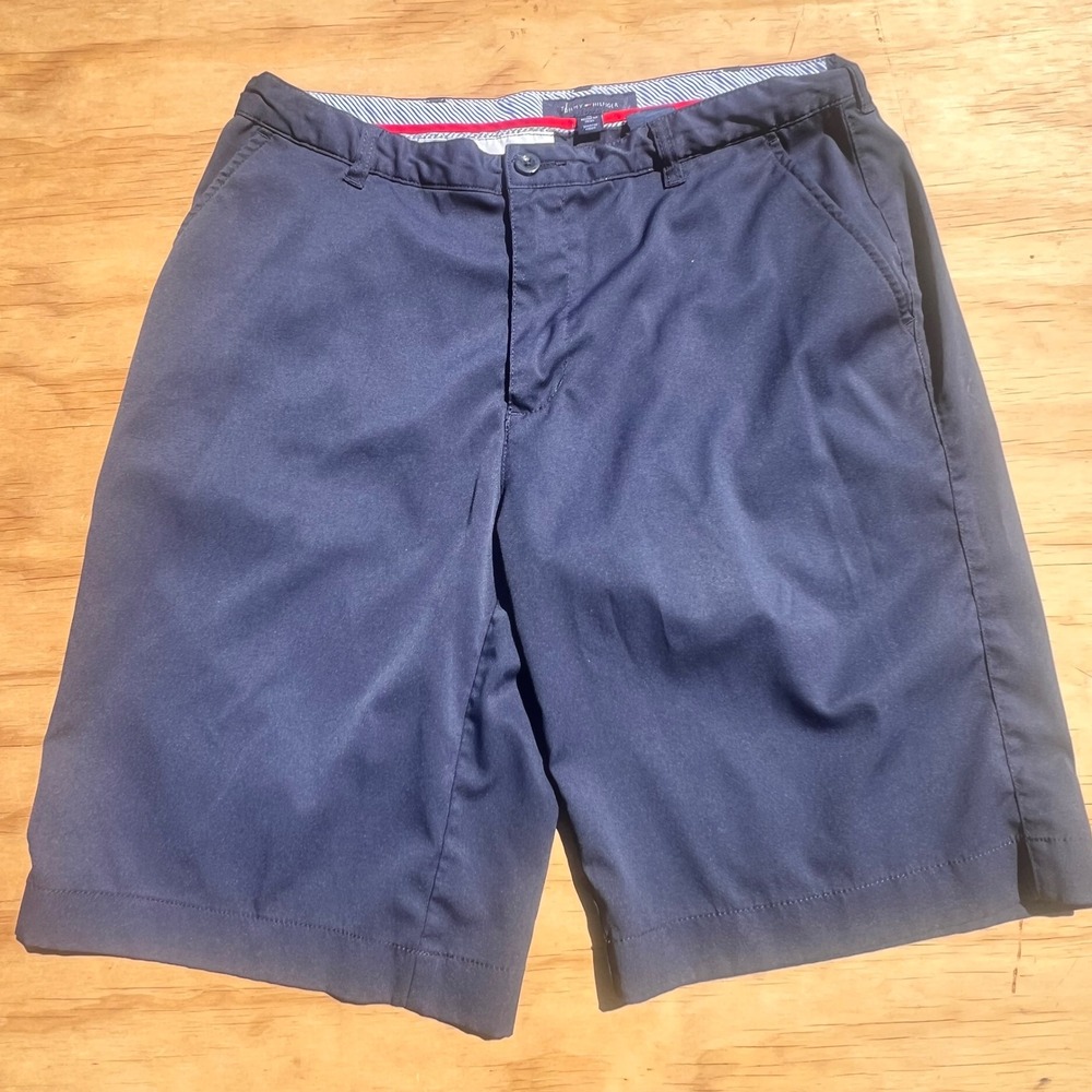 Tommy Hilfiger Mens Navy Blue Chino Shorts Regular Fit Size 36 Casual Golf